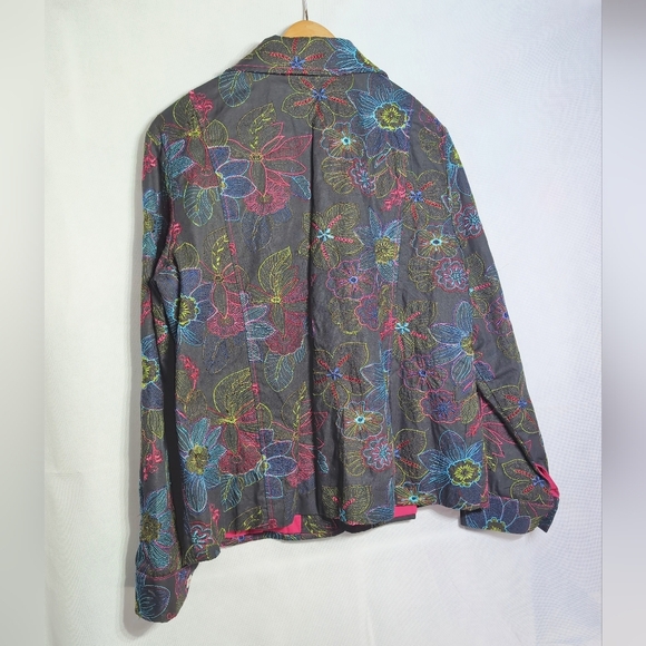 Wearit Black sz  3 Floral Embroidered Jacket - Picture 6 of 7
